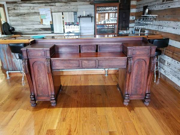 REDUCED!   Antique "Flamed"  Mahogany Sideboard or Bar (1890-1930) 1