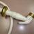 Used White Kitchen Sink Spray Head with Brass Ring & 4' White Hose 10 thumbnail