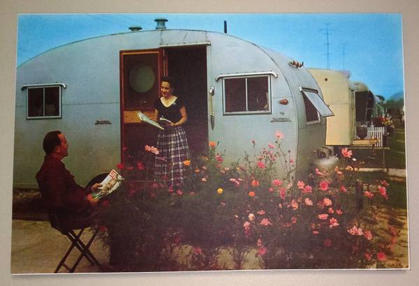 Mid Century Couple in Old Trailer Park Airstream 1