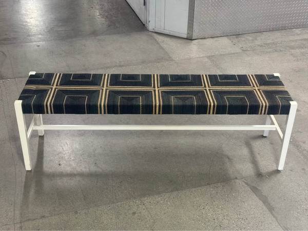 Carson Backless Bench by Serena & Lily blue and white dining bench be 1