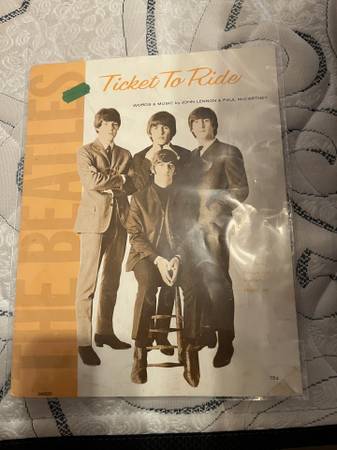 The Beatles Ticket To Ride Sheet Music Lennon McCartney 1965 Vintage 1