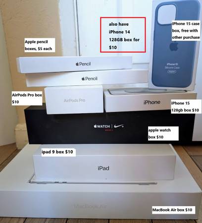 EMPTY Apple retail boxes for Macbook,iphone,ipad,airpods,pencil,watch 1