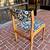 Set of 4 Mid Century Danish Teak Blue/White Floral Dining Chairs 17 thumbnail