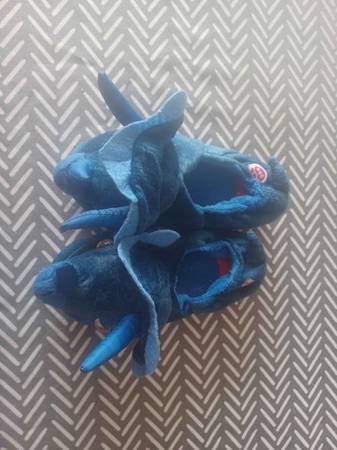 Boys Build-A-Bear Blue Triceratops Dinosaur Slip On House Shoes - $10 1