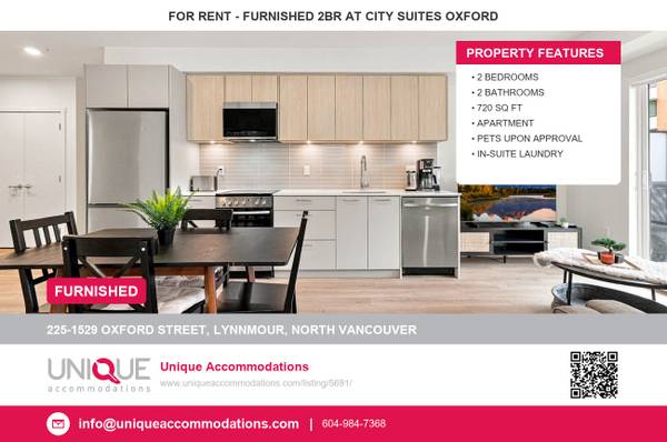 UniqueAccommodations.com ID:5691 Furnished 2 Bed 2 Bath with Ensuite a 1