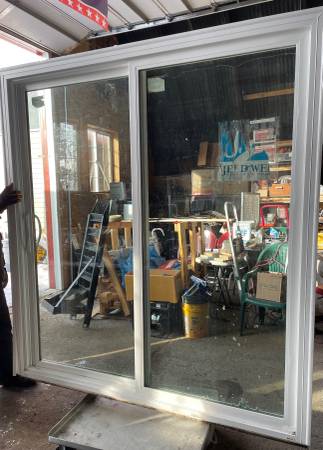 New 74.75x80.75 Premium JeldWen white vinyl sliding patio door 1