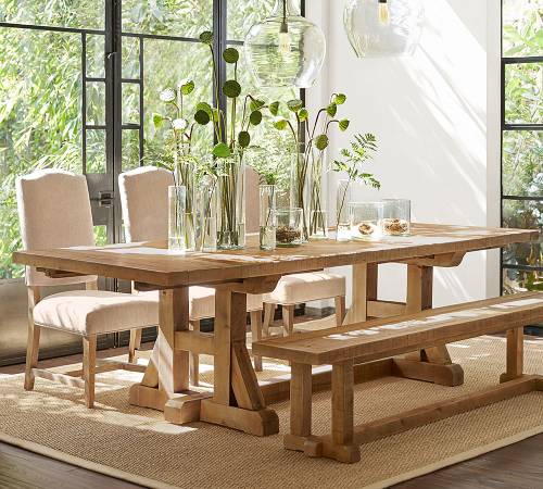 Heritage Trestle Dining & Reloading Craft Work Shop Tables 1