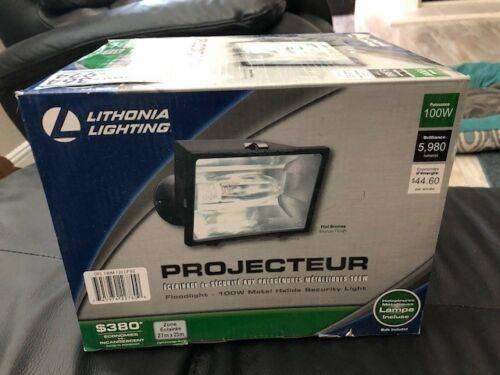 Lithonia Lighting 100W Metal Security Floodlight OFL 100M 120 LP BZ NW 1