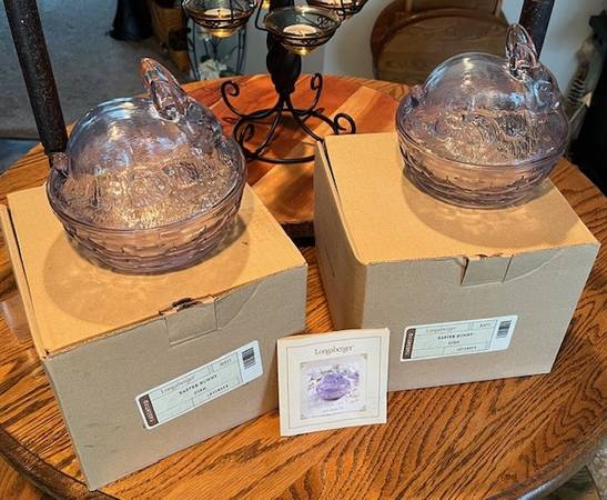 Longaberger Easter Bunny Dishes 1