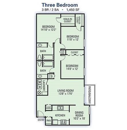 $1,539 / 3br - 1450ft2 - Cool off with an in-unit A/C! Now renting at Willow Lake (Stone Mountain - Near Stone Mountain Plaza)63921690824194122