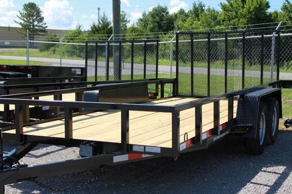 NEW 76' x 16' UTILITY TRAILER W/ FOLD DOWN RAMP GATE 1