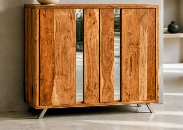 Heavy solid exotic wood sideboard 1