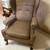 Antique vintage brown wing back chair 1 thumbnail