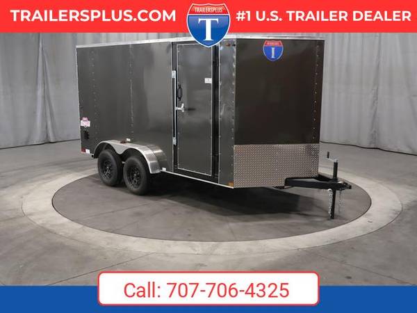 2025 Interstate 7 X 14 Victory VNose Cargo Trailer Silver 1