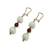 Vintage 14k Gold Dangle Earrings Beaded White Jade Carnelian 1 thumbnail