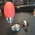 Vintage Chrome Steam Red Glass Table Lamp 2 thumbnail