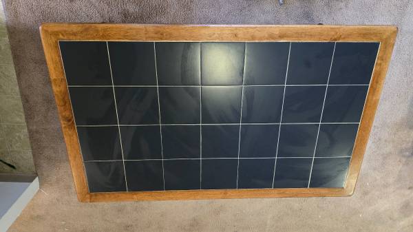 solid wood and black tile dining room table 1