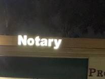 Neon illuminated NOTARY sign- 1 foot height 1