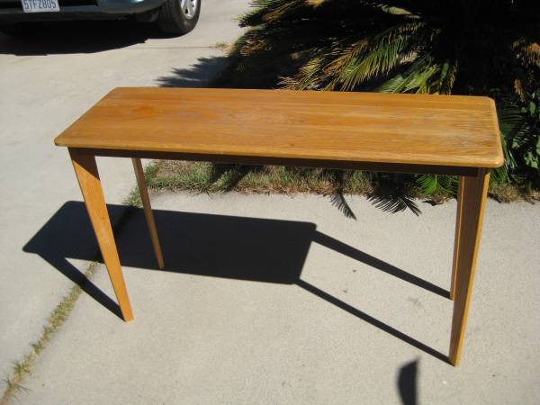 Side Table - Solid Oak Board- 48"L x 16"W x 29"H 1