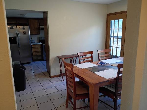 Private entrance, deck, trees 1