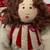 Folk Art Angel Doll with Painted Face & Embroidered Red & White Felt P 2 thumbnail