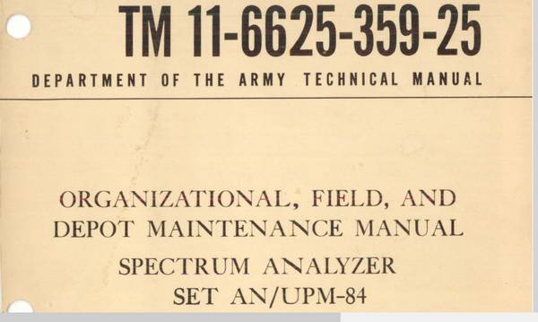 Wanted: military manual TM 11-6625-359-25 for AN/USM-84 analyzer 1
