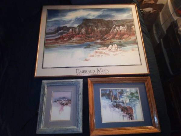 Michael ATKINSON Wall Art 3 Piece PUEBLO SUNSET + WESTERN LANDSCAPE 1
