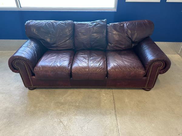 Leather sleeper sofa 1