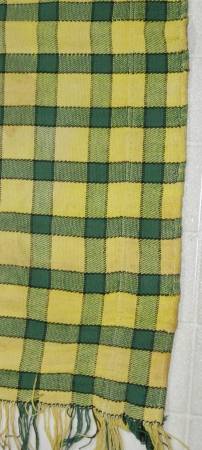 1940's Hammock Cloth:  Green & Yellow Plaid Heavy Cotton 1