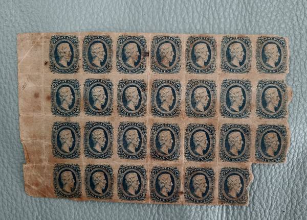 Confederate 10 cent stamp block 1863 1