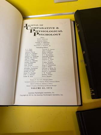 Journal of Comparative and Physiological Psychology 1966-73 Vol 61-83 - $275 (Bellevue)63471356491905124