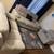 Plush grey fabric sofa and loveseat with pillow top arms - new 2 thumbnail