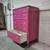 Delivery Is Available Vintage Solid Wood Johnson Pink Chest With 5 Storage Drawe 7 thumbnail