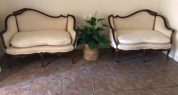 two French Louis Style Vintage Loveseats 1