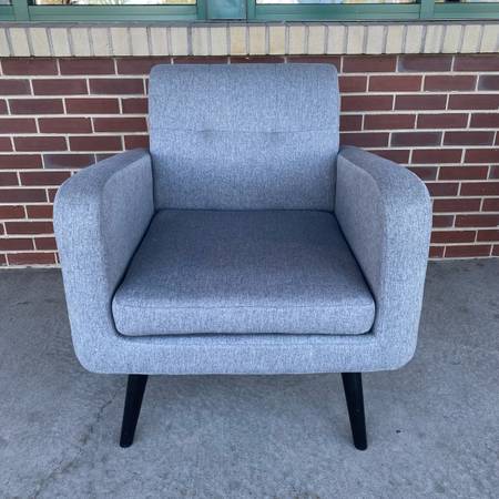 Midcentury style gray accent chair 1