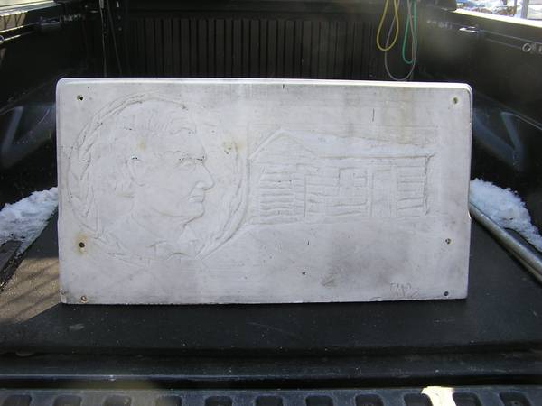 antique marble commode top carving Abraham Lincoln signed dated 1