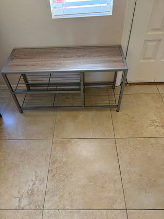 TRINITY® | 3-Tier Shoe Bench w/ Boot Tier | Champagne 1
