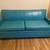 Turquoise 1960s Naugahyde Loveseat/Sleeper – Cute and Comfy! 1 thumbnail