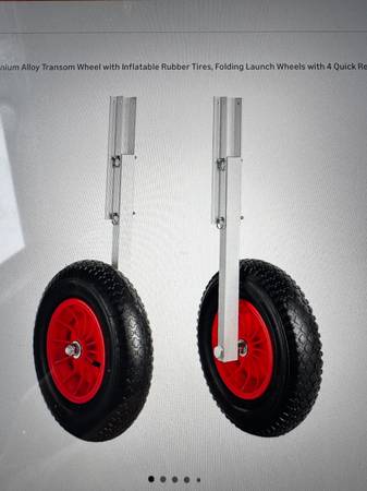 Folding boat launching wheels 1