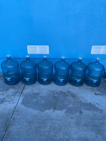 6 Empty Five Gallon Alhambra Water Bottles 1