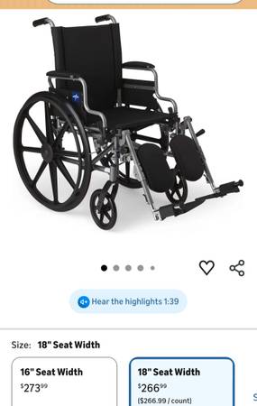 Foldable Wheelchair only used once 1