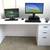 Napa White Office Desks . Various Configurations & Coordinating Pieces 3 thumbnail