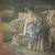 HUGE 49"X36" ANTIQUE NEOCLASSICAL STYLE PAINTING OF LOVERS IN GARDEN 6 thumbnail
