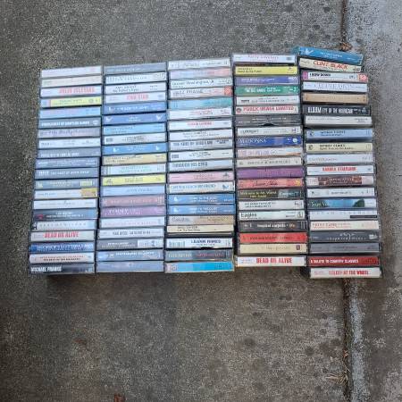 100 used cassette tapes rock country pop 1