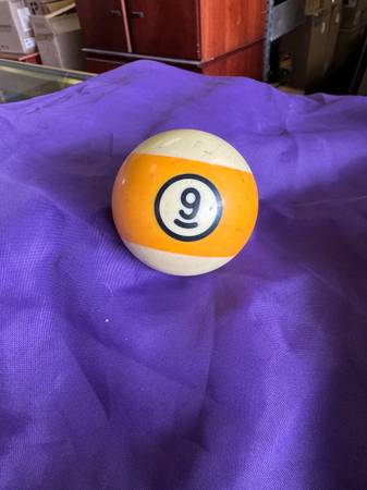 Vintage Black Ring / Circle Billiard Ball Replacement #9 1