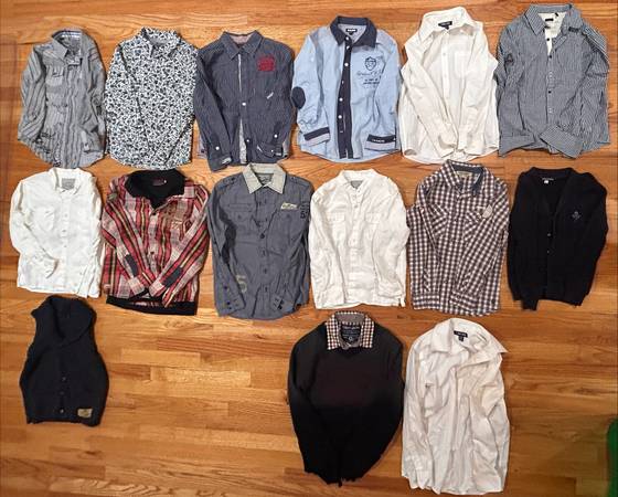 YOUTH FANCY BOYS SHIRTS AND SWEATERS - VERY GOOD CONDITION SIZES 6-10 1
