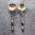 HANDMADE BONE/WOOD SALAD SERVERS 1 thumbnail