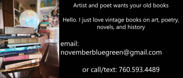 wanted: vintage books on poetry, art, history, noveles etc 1