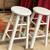 2 White Round Barstools, Solid wood - 24"H x 12" Seat Diameter 2 thumbnail