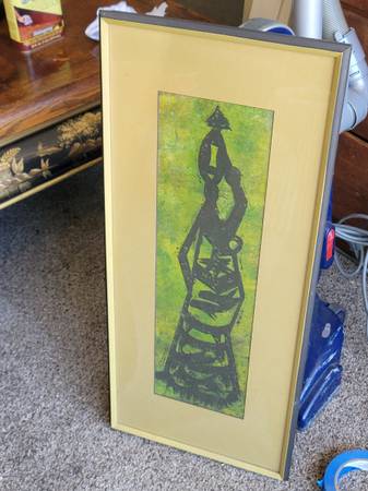 Green and black abstract art 1